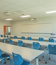 A classroom in HCDE's new Adult Education Center on June 19, 2023.