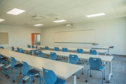 A classroom in HCDE's new Adult Education Center on June 19, 2023.