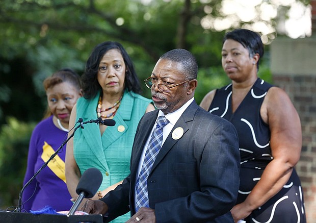 NAACP Virginia President Robert N. Barnette Jr., speaks about a Freedom of Information Act request related to the changes the Youngkin administration made to restoring rights to the formerly incarcerated.