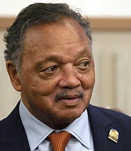 The Rev. Jesse Jackson speaks to attendees at the inaugural Sunday Dinner event, hosted by the South Carolina Democratic Party’s Black Caucus on March 27, 2022, in Columbia, S.C. Rev. Jackson is stepping down from leading the Rainbow PUSH Coalition since 1971.