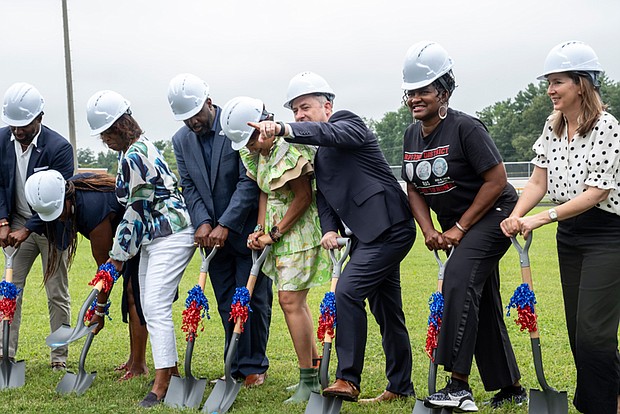 Superintendent Jason Kamras and other city officials take part in a July 15 groundbreaking ceremony for the new Richmond School of the Arts. The new school, that will replace George Wythe High School, is expected to be completed in 2026.