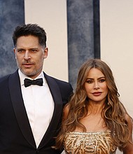 Colombian-American actress Sofía Vergara and her husband, actor Joe Manganiello, attend the Vanity Fair 95th Oscars Party in Beverly Hills, California on March 12.
Mandatory Credit:	Michael Tran/AFP/Getty Images