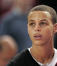 Stephen Curry during his college days at Davidson in "Stephen Curry: Underrated."
Mandatory Credit:	Steve Dykes/Apple TV+
