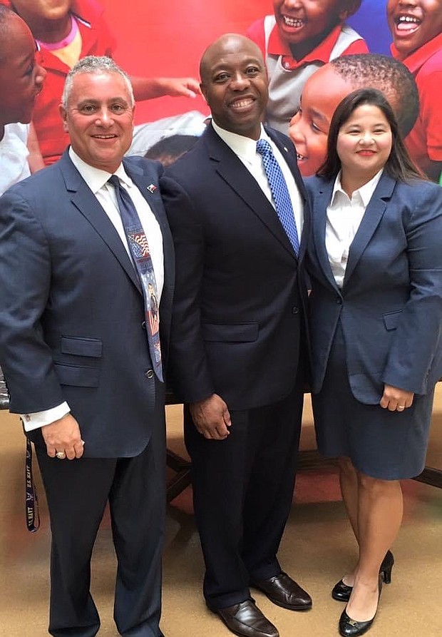 United States Senator Tim Scott with Burt Levine and wife