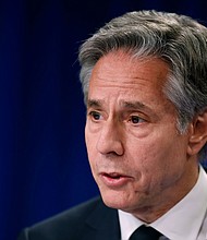 US Secretary of State Antony Blinken talks to reporters at the State Department in Washington, DC, on July 17.
Mandatory Credit:	Chip Somodevilla/Getty Images
