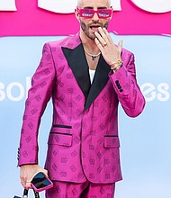 Influencer Pelayo Diaz wore a pink Dolce & Gabbana suit.
Mandatory Credit:	David Benito/WireImage/Getty Images