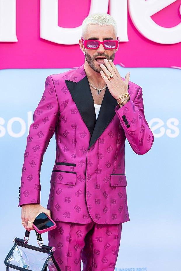 Influencer Pelayo Diaz wore a pink Dolce & Gabbana suit.
Mandatory Credit:	David Benito/WireImage/Getty Images
