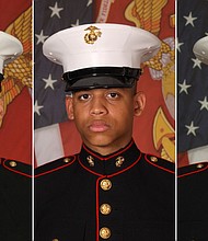 From left, US Marine Corps Lance Cpl. Merax C. Dockery, Lance Cpl. Ivan R. Garcia and Lance Cpl. Tanner J. Kaltenberg are seen here in a split image.
Mandatory Credit:	US Marine Corps