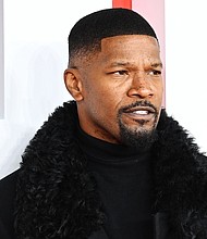 Jamie Foxx is speaking out for the first time since he was hospitalized in April for an undisclosed medical condition. Foxx is pictured here in London, England, on February 15, at the "Creed III" European Premiere.
Mandatory Credit:	Joe Maher/Getty Images