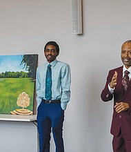 Father and son Jerome and Jeromyah Jones have made art a way of life, and their recent work, “Dissertation on Peace Exhibit (DOPE)” at Henrico County’s Fairfield Library, presents art related to history, self-discovery, self-determination, family unity, and community responsibility.