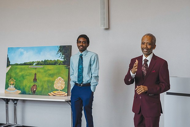 Father and son Jerome and Jeromyah Jones have made art a way of life, and their recent work, “Dissertation on Peace Exhibit (DOPE)” at Henrico County’s Fairfield Library, presents art related to history, self-discovery, self-determination, family unity, and community responsibility.