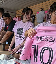 Fans buy Lionel Messi's jersey before his debut for Inter Miami on July 21.
Mandatory Credit:	Giorgio Viera/AFP via Getty Images