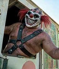 Joe Seanoa as Sweet Tooth (voiced by Will Arnett) in "Twisted Metal."
Mandatory Credit:	Skip Bolen/Peacock