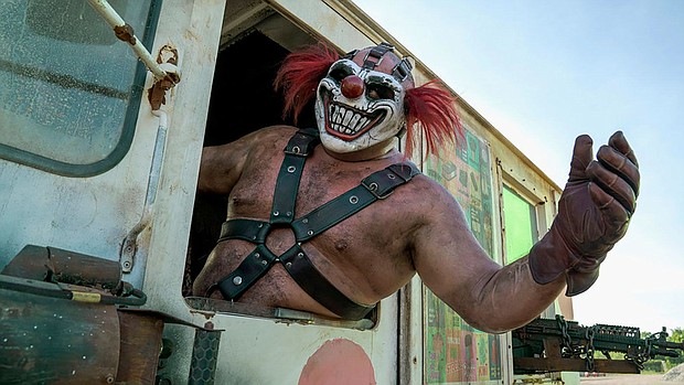 Joe Seanoa as Sweet Tooth (voiced by Will Arnett) in "Twisted Metal."
Mandatory Credit:	Skip Bolen/Peacock