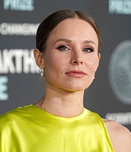 Kristen Bell arrives at the ninth Breakthrough Prize ceremony on Saturday, April 15, 2023, at The Academy Museum of Motion Pictures in Los Angeles.
Mandatory Credit:	Jordan Strauss/Invision/AP