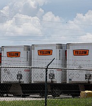 Yellow Corp. trailers sit at a terminal in Florida on Friday.
Mandatory Credit:	Joe Raedle/Getty Images
