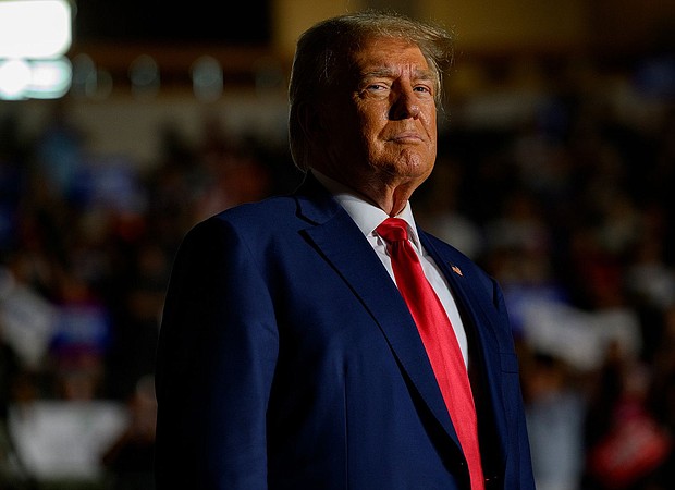 Former President Donald Trump enters Erie Insurance Arena for a rally while campaigning on July 29, in Erie, Pennsylvania.
Mandatory Credit:	Jeff Swensen/Getty Images