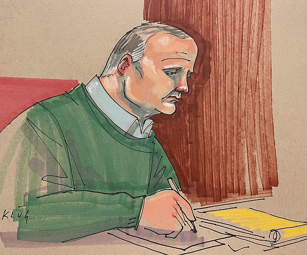 Robert Bowers, here in court on Monday, was unanimously sentenced to death by a federal jury on Wednesday.
Mandatory Credit:	Dave Klug/AP