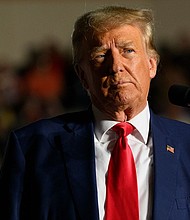 Former U.S. President Donald Trump speaks to supporters during a political rally while campaigning for the GOP nomination in the 2024 election.
Mandatory Credit:	Jeff Swensen/Getty Images
