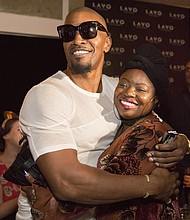 Jamie Foxx hugs his sister Deidre Dixon in 2017.
Mandatory Credit:	Ore Huiying/Getty Images