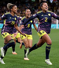 Colombia can qualify as group winner with just a point in its last group game.
Mandatory Credit:	Franck Fife/AFP/Getty Images