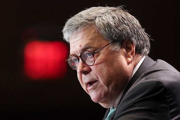 Former Attorney General William Barr, here in 2022, said Wednesday that he believes Donald Trump “knew well he lost the election."
Mandatory Credit:	Win McNamee/Getty Images/File