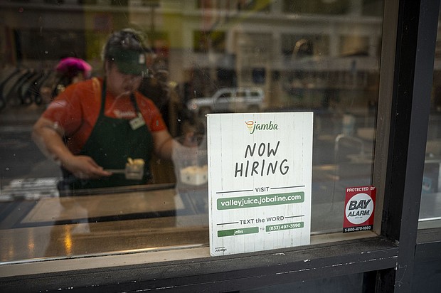 The US economy gained just 187,000 jobs in July. A "Now Hiring" sign is pictured at Jamba Juice in San Francisco, on June 26.
Mandatory Credit:	David Paul Morris/Bloomberg/Getty Images