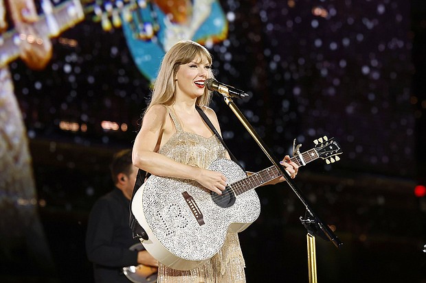 Taylor Swift performs onstage during "Taylor Swift | The Eras Tour" at SoFi Stadium on August 3.
Mandatory Credit:	Emma McIntyre/Getty Images