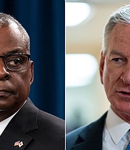 Secretary of Defense Lloyd Austin has issued a new memo on how to reshuffle Pentagon leadership roles as a result of Republican Sen. Tommy Tuberville’s hold on military confirmations.
Mandatory Credit:	Getty Images