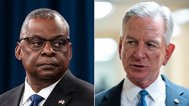 Secretary of Defense Lloyd Austin has issued a new memo on how to reshuffle Pentagon leadership roles as a result of Republican Sen. Tommy Tuberville’s hold on military confirmations.
Mandatory Credit:	Getty Images