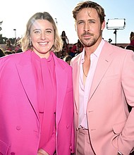 Greta Gerwig and Ryan Gosling at the premiere of "Barbie" held at Shrine Auditorium and Expo Hall on July 9, in Los Angeles.
Mandatory Credit:	Michael Buckner/Variety via Getty Images