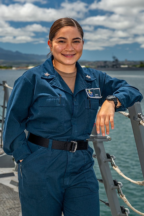 Petty Officer 2nd Class Janet Gonzalez, a native of Houston, Texas, is serving aboard USS Daniel K. Inouye, a U.S. …