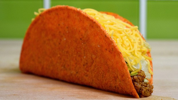 Taco Bell's Doritos Locos Taco is pictured here.
Mandatory Credit:	Joshua Blanchard/Getty Images