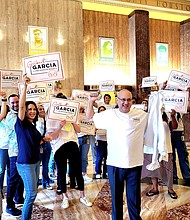 Gilbert Garcia and supporters