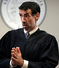 Fulton County Superior Court Judge Robert McBurney speaks at the Fulton county courthouse on July 11, in Atlanta.
Mandatory Credit:	Brynn Anderson/AP