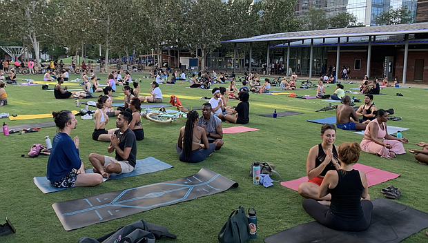 Conscious Breathing and Sound Meditation Yoga Class in Spanish