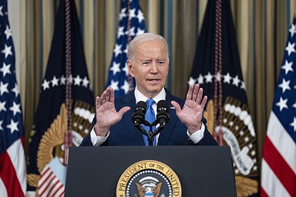 President Joe Biden speaks to reporters at the White House on Nov. 9, 2022. Biden's efforts to preserve the expanded child tax credit ran into unified Republican opposition and the defection of a crucial Senate Democrat. (Doug Mills/The New York Times) (NYT)