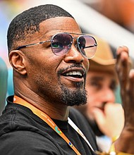 Jamie Foxx, here in March, is sharing an update on his health.
Mandatory Credit:	Chandan Khanna/AFP/Getty Images/FILE