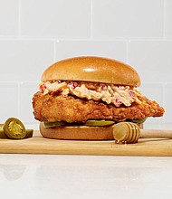 Chick-fil-A's new creation and limited-time offer, the honey pepper pimento cheese sandwich.
Mandatory Credit:	Chick-fil-A