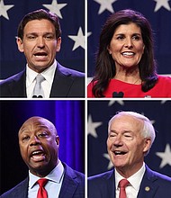 Eight Republicans have qualified for the party’s first 2024 presidential primary debate Wednesday night, the Republican National Committee announced Monday evening.
Mandatory Credit:	Scott Olson, Drew Angerer/Getty Images