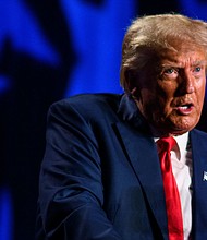 Former President Donald Trump speaks as the keynote speaker at the 56th Annual Silver Elephant Dinner hosted by the South Carolina Republican Party on August 5, in Columbia, South Carolina.
Mandatory Credit:	Melissa Sue Gerrits/Getty Images