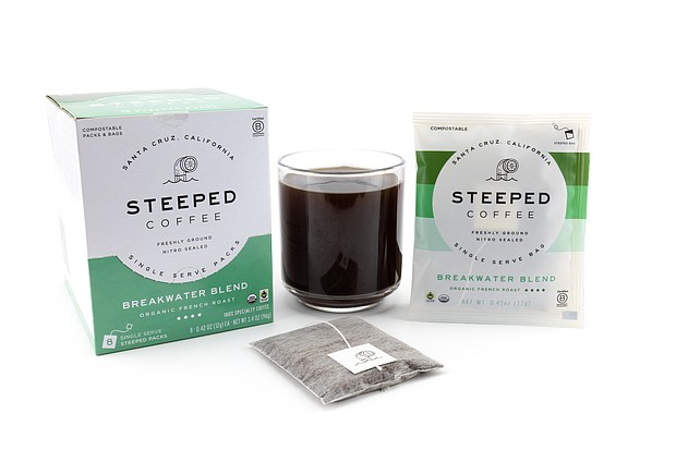 The Steeped Coffee full immersion brew method means no machines, no waste, guilt-free packaging, and amazing gourmet coffee taste.