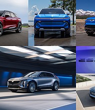 GM to expand V2H technology across portfolio of electric vehicles
A collage of the first vehicles to receive V2H technology, including the 2024 Chevrolet Silverado EV RST, 2024 GMC Sierra EV Denali Edition 1, 2024 Chevrolet Blazer EV, 2024 Chevrolet Equinox EV, 2024 Cadillac LYRIQ and the Cadillac ESCALADE IQ.