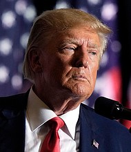 Former President Donald Trump speaks during a rally, July 7, 2023, in Council Bluffs, Iowa.
Mandatory Credit:	Charlie Riedel/AP