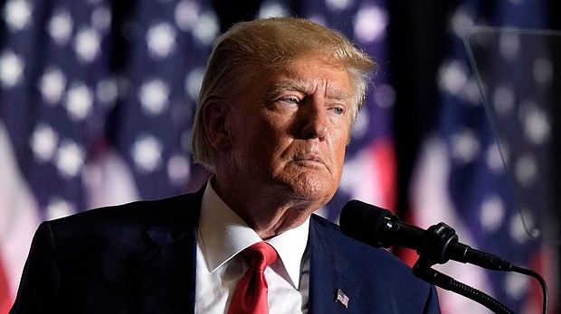 Former President Donald Trump speaks during a rally, July 7, 2023, in Council Bluffs, Iowa.
Mandatory Credit:	Charlie Riedel/AP