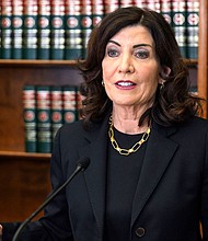 The White House defended its response to the asylum seeker influx facing New York Friday, arguing that without congressional action, the administration is limited in what it can do, following a letter from New York Gov. Kathy Hochul urging more action.
Mandatory Credit:	Hans Pennink/AP