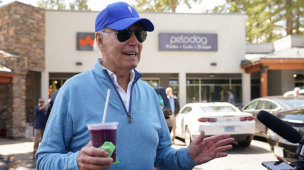 US military fighter jets responded to a civilian aircraft that “violated a Temporary Flight Restriction” area near Lake Tahoe, Nevada where President Joe Biden is vacationing, the North American Aerospace Defense Command said in a statement.
Mandatory Credit:	Kevin Lamarque/Reuters/File