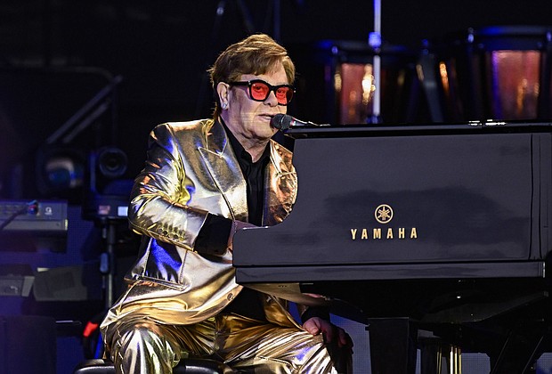 Elton John performs a the Glastonbury Festival 2023 on June 25, 2023 in Glastonbury, England. (Photo by Leon Neal/Getty Images)
Mandatory Credit:	Leon Neal/Getty Images