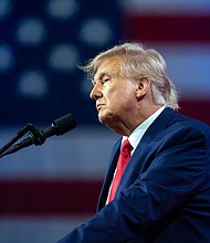 Former President Donald Trump speaks at the Conservative Political Action Conference on March 4 at National Harbor in Oxon Hill, Maryland.
Mandatory Credit:	Alex Brandon/AP
