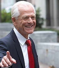 Peter Navarro arrives at federal court in Washington, DC, on August 28. Navarro will not be able to argue before a jury at his contempt of Congress trial next week that the former president asserted privilege to shield him from a House January 6 committee subpoena, a federal judge ruled August 30.
Mandatory Credit:	Win McNamee/Getty Images